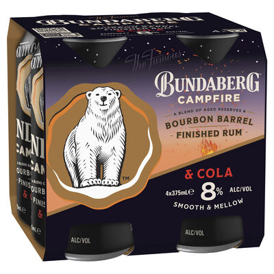 Bundaberg Campfire Rum Extra 8 Can 375mL Pack 4 | Liquorland
