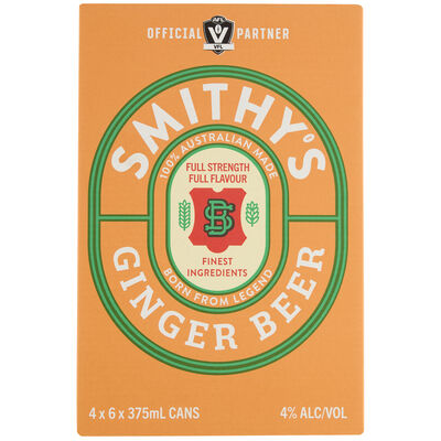 Smithy S Ginger Beer Can 375mL Carton 24 | Liquorland