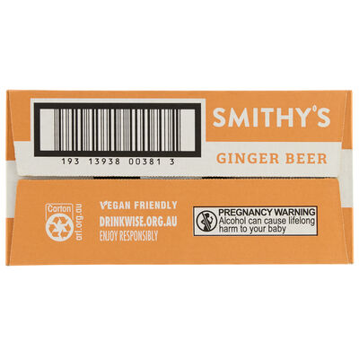 Smithy S Ginger Beer Can 375mL Carton 24 | Liquorland