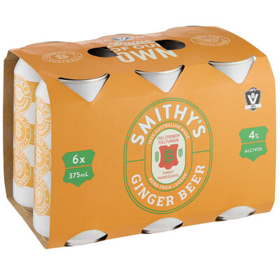 Smithy S Ginger Beer Can 375mL Pack 6 | Liquorland