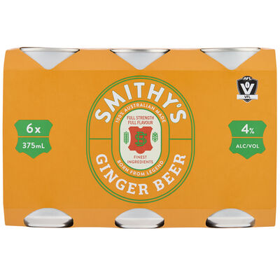 Smithy S Ginger Beer Can 375mL Pack 6 | Liquorland