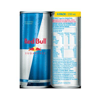Red Bull Sugar Free Drink Energy 250mL Pack 4 | Liquorland