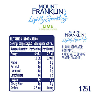 Mount Franklin Lightly Sparkling Lime 1 25l Each | Liquorland