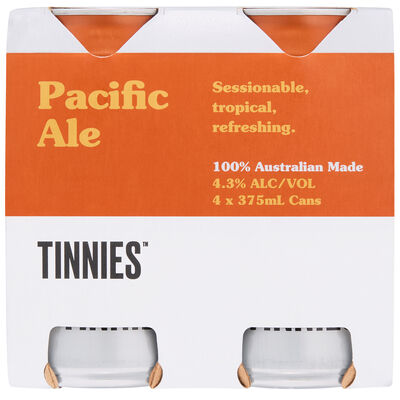 Tinnies Pacific Ale Can 375mL Pack 4 | Liquorland