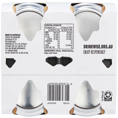 Tinnies Ultra Low Alcohol Can 375mL Pack 4 | Liquorland