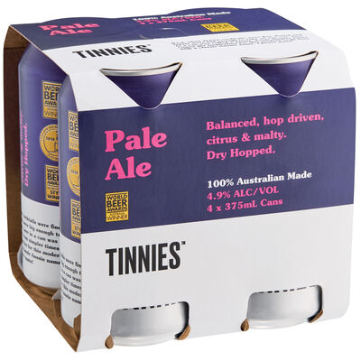 Tinnies Pale Ale Can 375mL Pack 4 | Liquorland