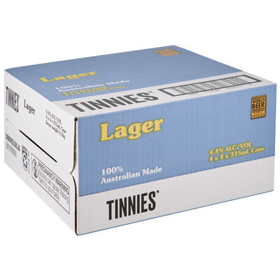 Tinnies Lager Can 375mL Carton 16 | Liquorland