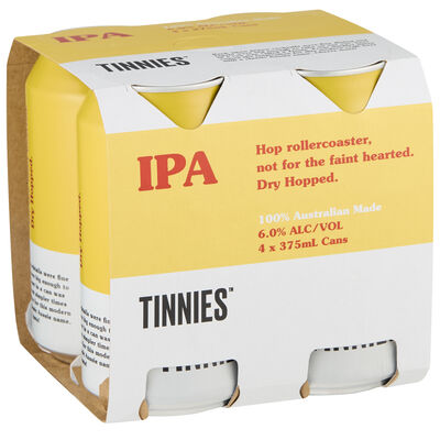 Tinnies Ipa 6 Can 375mL Pack 4 | Liquorland