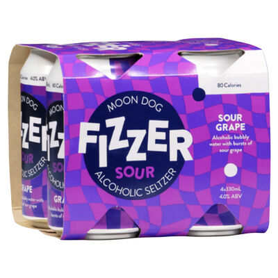 Moon Dog Fizzer Sour Grape Can 330mL Pack 4 | Liquorland